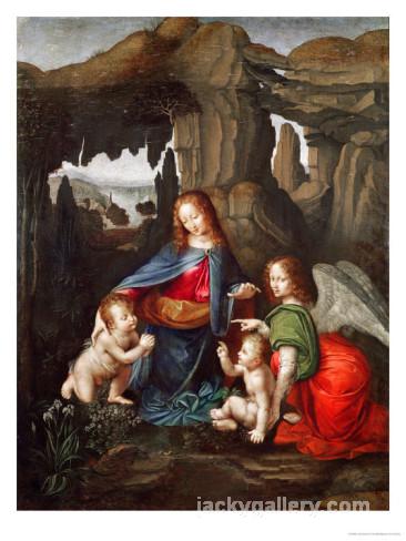 Madonna of the Rocks, Leonardo Da Vinci's high quality hand-painted oil painting reproduction